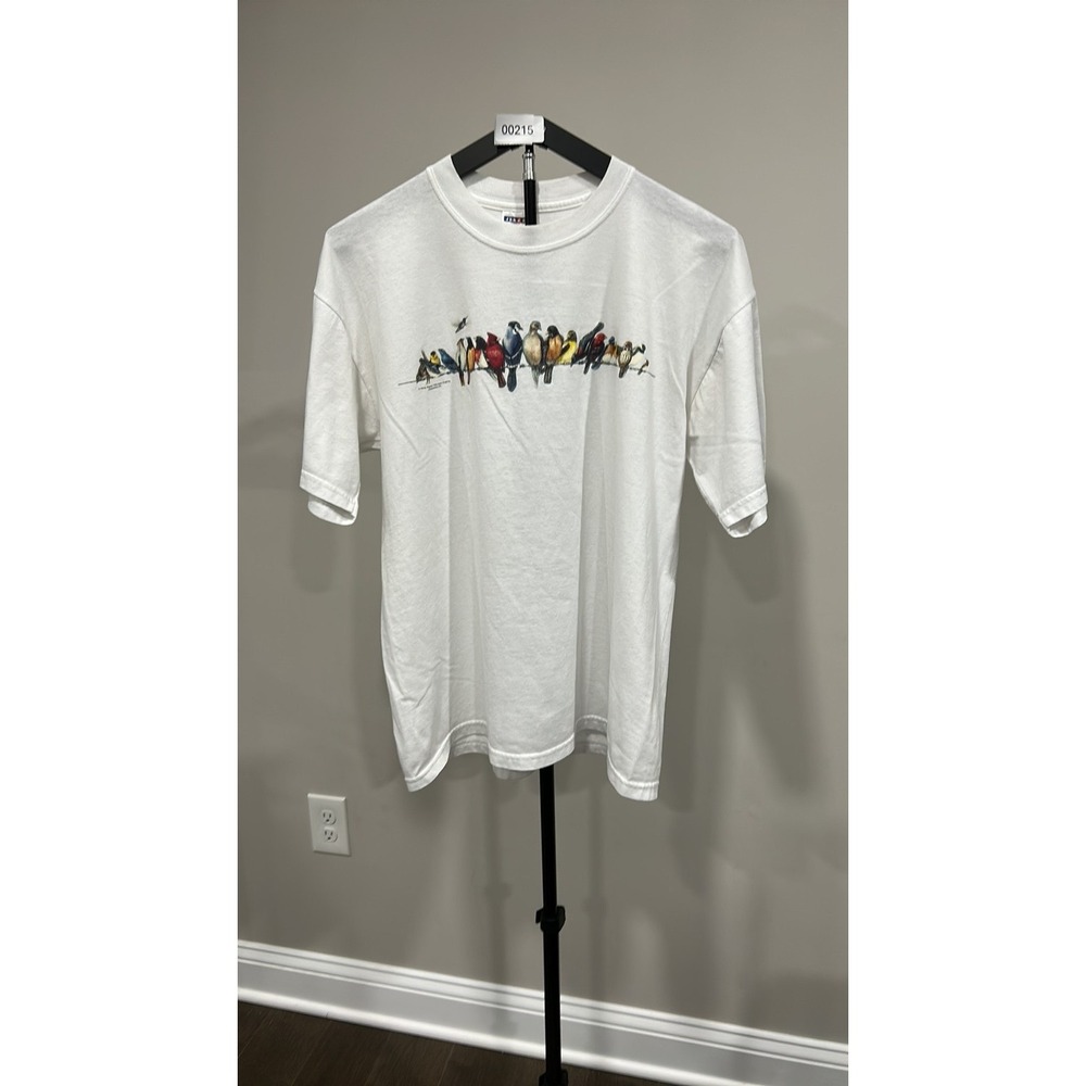Vintage Jerzees Heavyweight Blend Bird Graphic T-Shirt Wendy Wegner White L